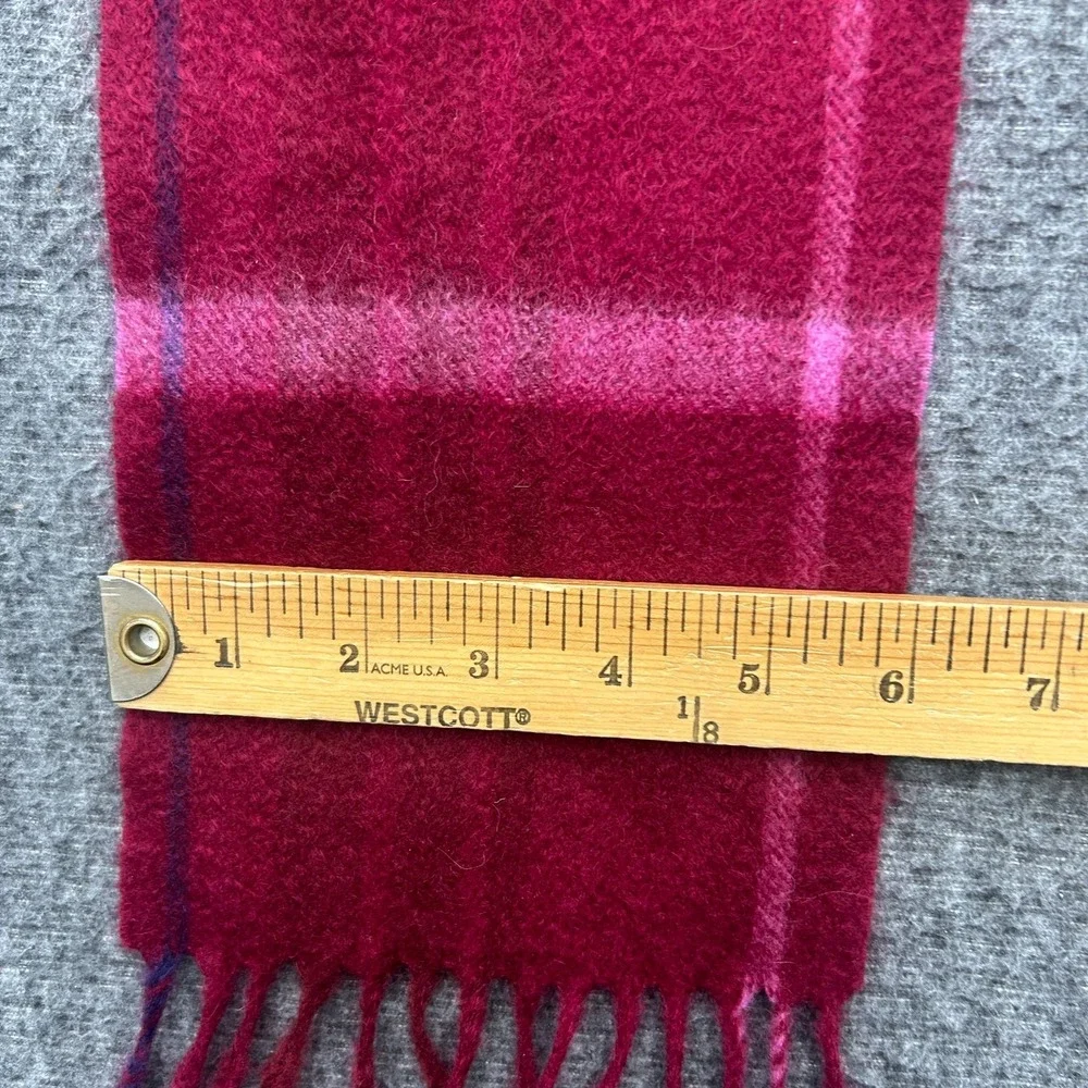 Ann Taylor Cashmere Scarf One Size Pink Red Tags Colorblock Tassel Fringe
